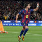 TOPSHOT - Barcelona's Spanish forward #07 Ferran Torres celebrates scoring his team's third goal during the Spanish league football match between FC Barcelona and Club Atletico de Madrid at Camp Nou Stadium in Barcelona on December 2, 2025. (Photo by Lluis GENE / AFP via Getty Images)
