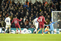 Liverpool's Hugo Ekitike scores their side's first goal of the game during the Premier League match at Elland Road, Leeds. Picture date: Saturday December 6, 2025. (Photo by Danny Lawson/PA Images via Getty Images)