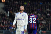 BASEL, SWITZERLAND - DECEMBER 11: Jadon Sancho of Aston Villa reacts after a missed chance during the UEFA Europa League 2025/26 League Phase MD6 match between FC Basel 1893 and Aston Villa FC at St. Jakob-Park on December 11, 2025 in Basel, Switzerland. (Photo by Daniela Porcelli/Getty Images)
