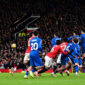 MANCHESTER, ENGLAND - DECEMBER 15:   Bruno Fernandes of Manchester United scores his side's third goal during the Premier League match between Manchester United and Bournemouth at Old Trafford on December 15, 2025 in Manchester, England. (Photo by Richard Martin-Roberts - CameraSport via Getty Images)