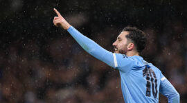 MANCHESTER, ENGLAND - DECEMBER 17:  Manchester City's Rayan Cherki celebrates scoring the opening goal during the Carabao Cup Quarter Final match between Manchester City and Brentford at Etihad Stadium on December 17, 2025 in Manchester, England. (Photo by Lee Parker - CameraSport via Getty Images)