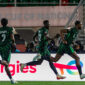 Nigeria's defender #06 Semi Ajayi (R) celebrates his goal during the Africa Cup of Nations (CAN) Group C football match between Nigeria and Tanzania at Fez Stadium in Fes on December 23, 2025. (Photo by Abdel Majid BZIOUAT / AFP via Getty Images)