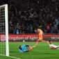 Ivory Coast's forward #15 Amad Diallo (C) celebrates scoring the team's first goal during the Africa Cup of Nations (CAN) Group F football match between Ivory Coast and Mozambique at Marrakesh Stadium in Marrakesh on December 24, 2025. (Photo by Khaled DESOUKI / AFP via Getty Images)